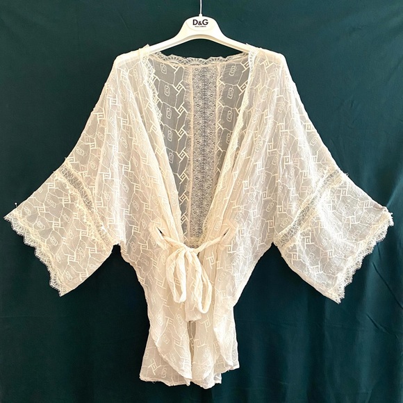 La Perla Other - LA PERLA luxurious vintage sheer lace and organza silk kimono robe 👘